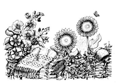 Ukraynalı çit illüstrasyon