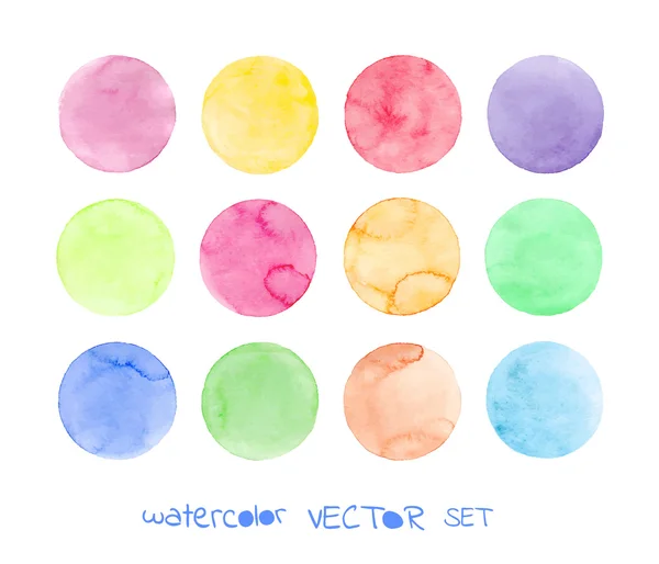 Set van pastel aquarel cirkels — Stockvector