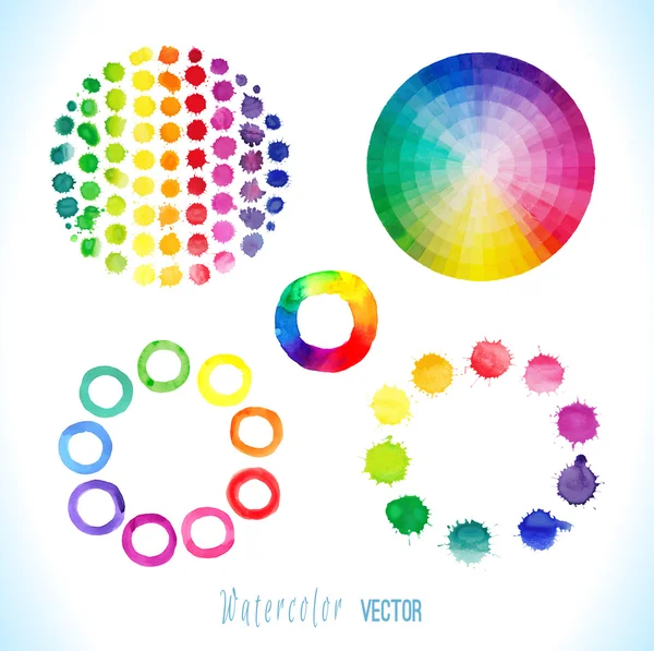 Salpicos de aquarela coloridos — Vetor de Stock