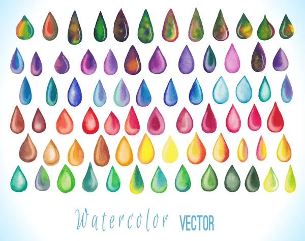 Kleurrijke regenboog druppels — Stockvector