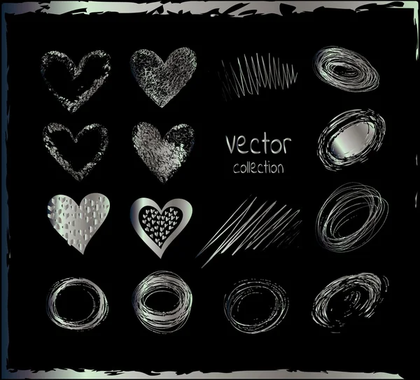 Plata vector corazones . — Archivo Imágenes Vectoriales