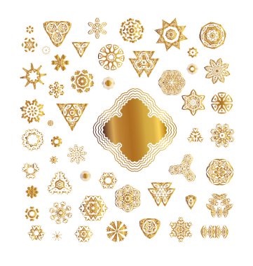 Altın yuvarlak çerçeve kümesi.