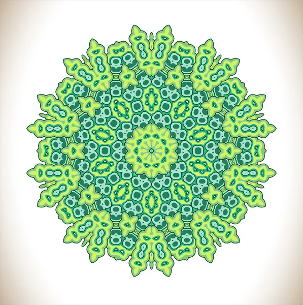抽象的绿色曼荼罗 — 图库矢量图片