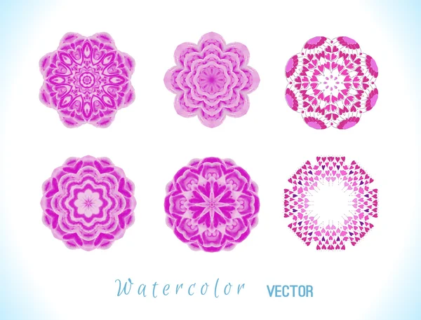 Conjunto de aquarela rosa — Vetor de Stock