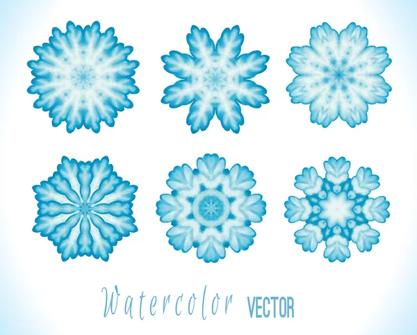 Set de copos de nieve, fractales — Vector de stock