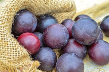 Bir çanta içinde olgun Erik