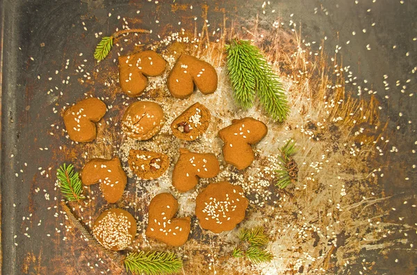 Zelfgemaakte koekjes met sesam — Stockfoto