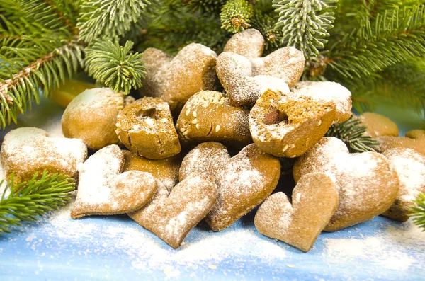 Cookies em forma de coração — Fotografia de Stock