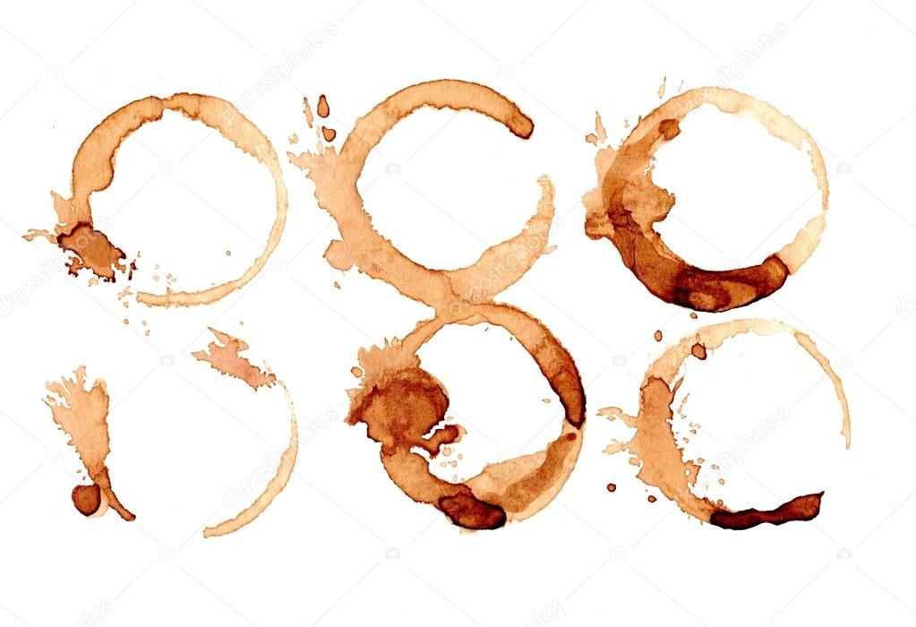 Coffee paint stains, splashes set — Stock Photo © 105069876