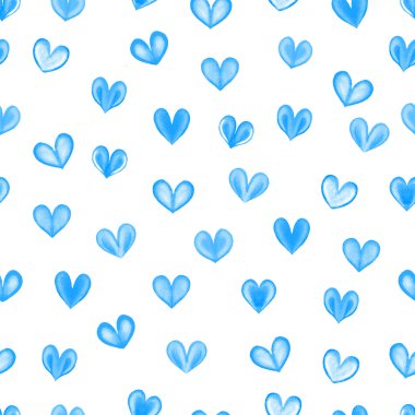 Mavi suluboya yürekleri sorunsuz doku