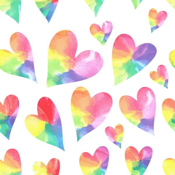 Rainbow hjärtan seamless mönster — Stockfoto
