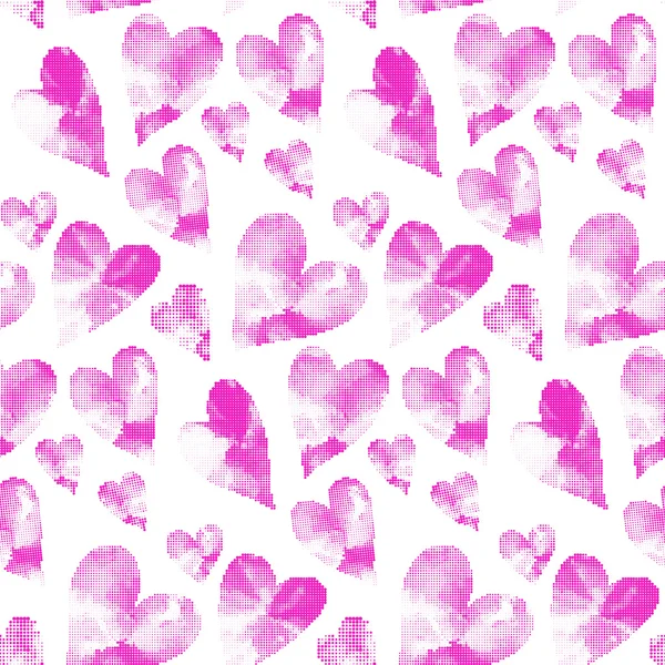 Red hearts made from many round dots — Stock Photo, Image