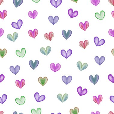 Gökkuşağı kalpler seamless modeli
