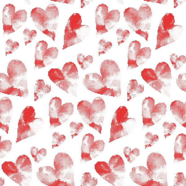Corações vermelhos feitos de muitos pontos redondos — Fotografia de Stock