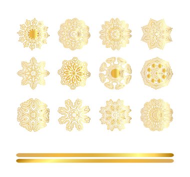 Vektör altın mandala set 