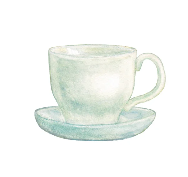 White watercolor cup — Stock Photo, Image