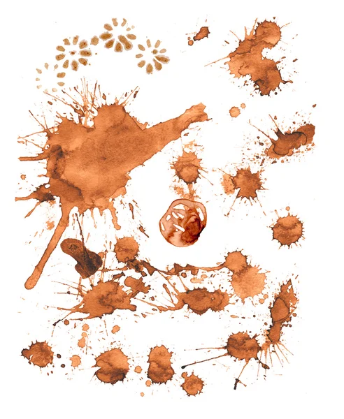 Coffee paint stains, splashes — Stock Photo, Image