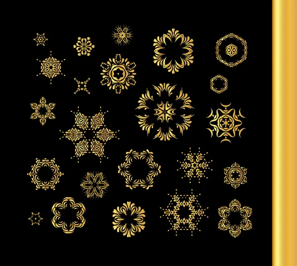Patrón de ornamento redondo de oro mandala — Vector de stock