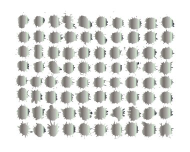 Arka plan üzerinde izole gümüş su sıçramalarına kümesi.