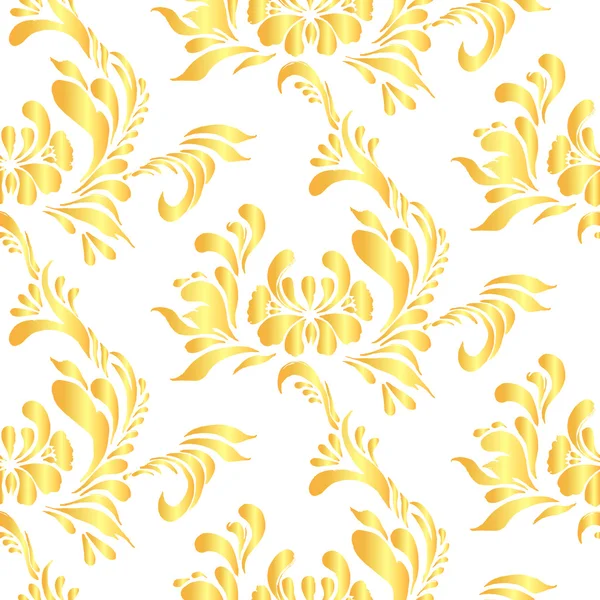 Gold pattern with floral background — Stock Vector
