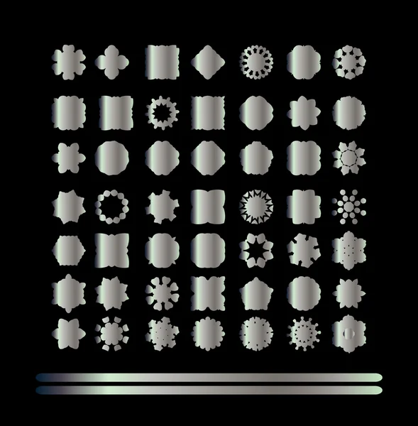 Oriental motif argenté ensemble — Image vectorielle