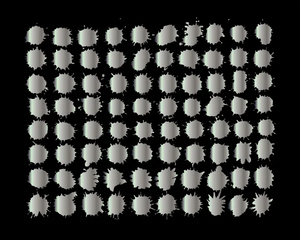 Set de salpicaduras de plata aisladas sobre fondo . — Archivo Imágenes Vectoriales