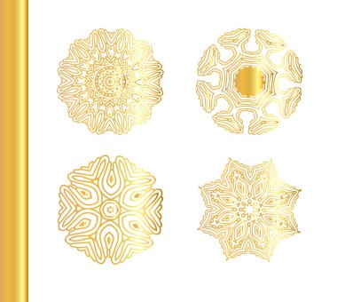 Altın ile zarif çiçek mandala arka plan