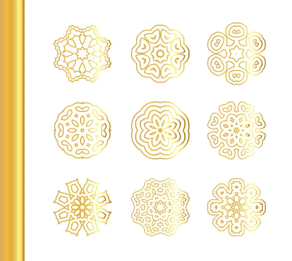Elegantní květinové mandala pozadí se zlatem — Stock fotografie