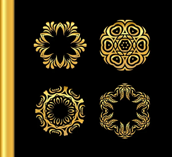 Conjunto ornamental dourado abstrato — Fotografia de Stock