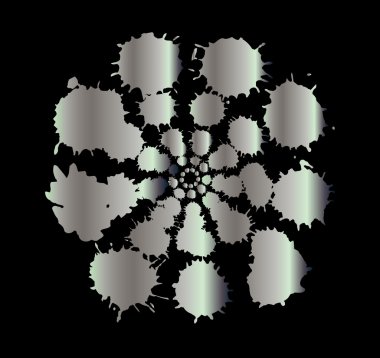 Siyah zemin çerçeve gümüş BLOB'lar dokulu yuvarlak