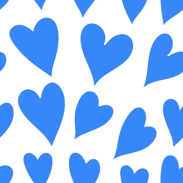 Blauw hart naadloze patroon — Stockvector