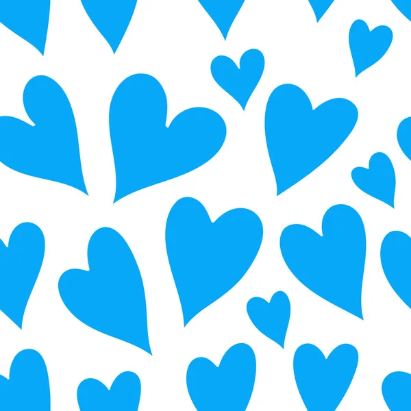 Blaues Herz nahtloses Muster — Stockvektor