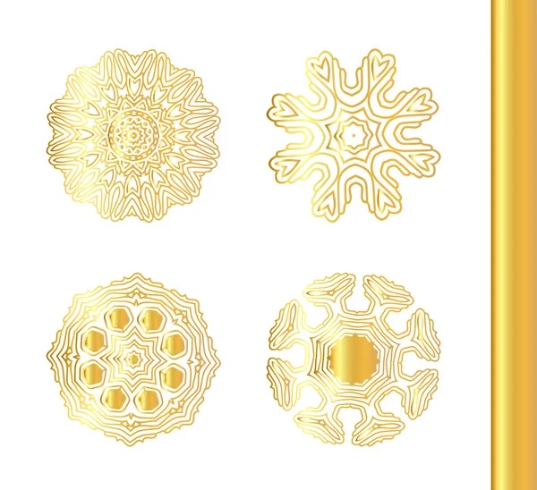 Geometric gold  circular ornament set