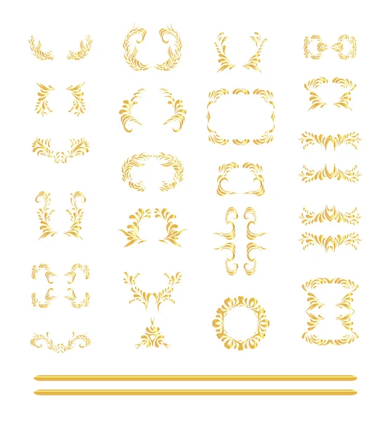Set di elementi di design vintage oro — Foto Stock