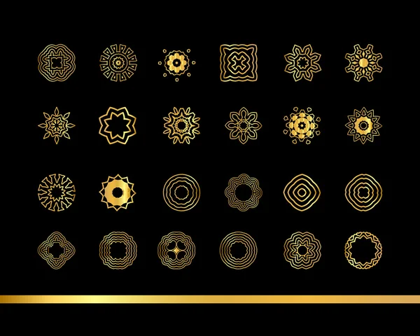 Conjunto de adornos de oro — Vector de stock