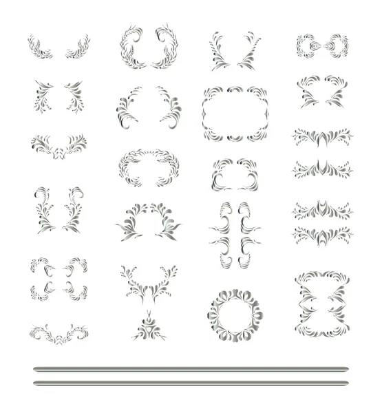 Conjunto de elementos de design de prata vintage — Fotografia de Stock