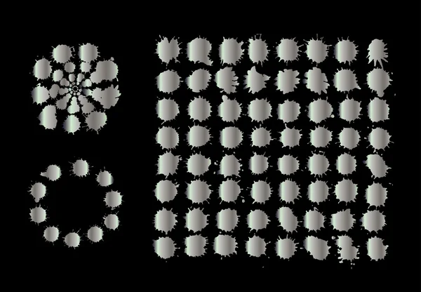 Akwarela odpryskami srebrny zestaw — Zdjęcie stockowe