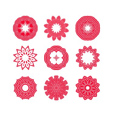 Kırmızı kar taneleri ve Noel yıldız 