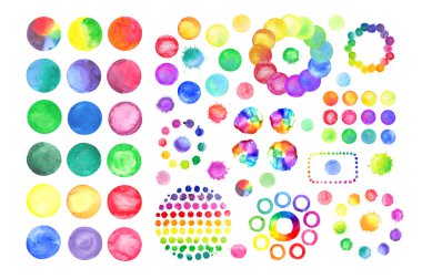 Sulu boya gökkuşağı çerçeve.