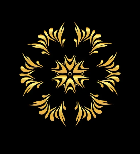 Mandala de oro sobre fondo negro — Archivo Imágenes Vectoriales