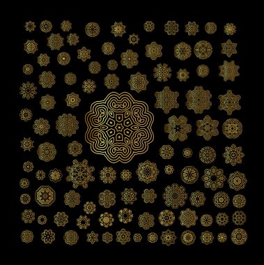 Süs altın yuvarlak dantel arka plan