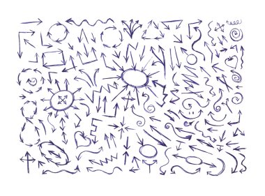 büyük oklar doodled kümesi