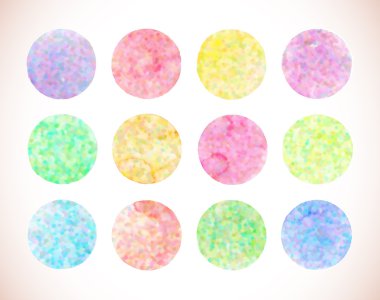 Pastel suluboya vektör daireler kümesi