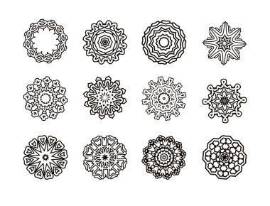 Yuvarlak süsleme desen seti