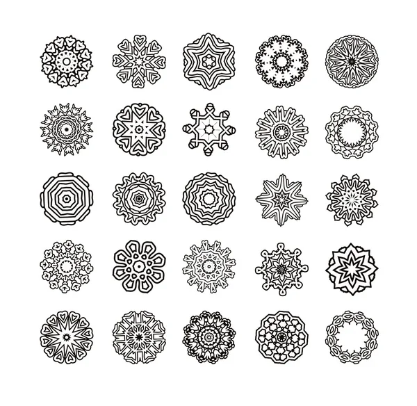 Yuvarlak süsleme desen seti