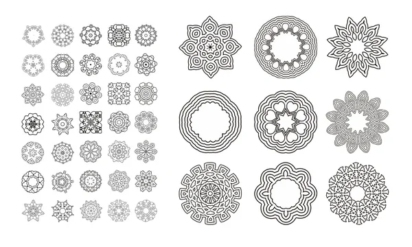 Conjunto de padrão preto circular — Fotografia de Stock