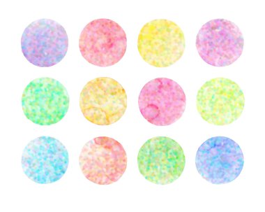 Pastel suluboya daireler kümesi