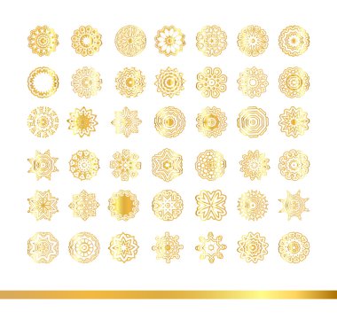 Oryantal altın desen. Altın kar taneleri kümesi