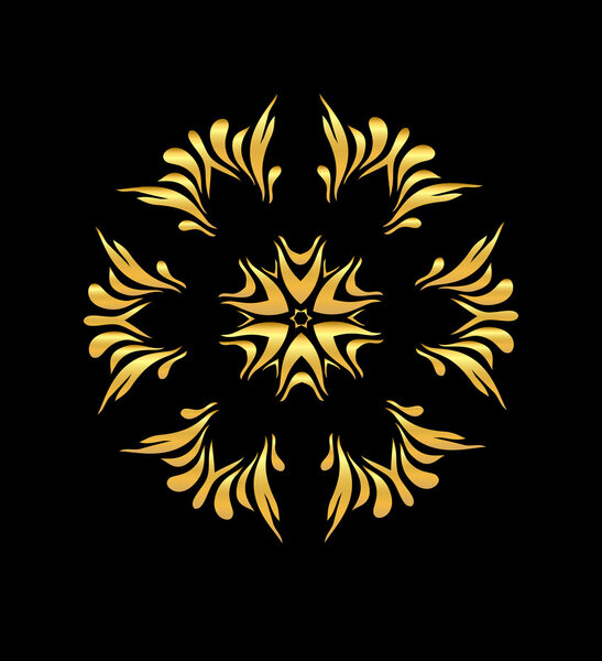 Ornamental golden round lace background