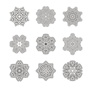 Dairesel tek renkli desen seti